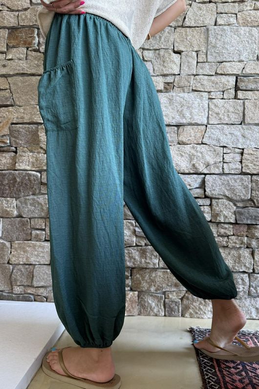 Basso Shirring Balloon Pant Forest